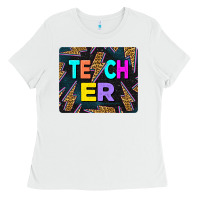 White Teacher Flash Ladies Tee - LillyAllenDesigns