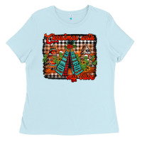 Baby Blue christmas with my tribe Ladies Tee - Jasminsmagicworld
