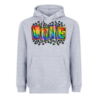Heather Grey Love pride Heavyweight Hoodie - FaDigitalArtStudio