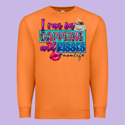 I Run On Caffeine And Kisses Premium Sweatshirt Designed By Fadigitalartstudio