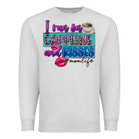 Dove Grey I run on caffeine and kisses Premium Sweatshirt - FaDigitalArtStudio