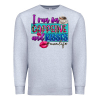 Heather Grey I run on caffeine and kisses Premium Sweatshirt - FaDigitalArtStudio