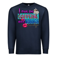 Navy I run on caffeine and kisses Premium Sweatshirt - FaDigitalArtStudio