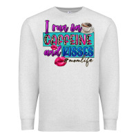 Oatmeal Heather I run on caffeine and kisses Premium Sweatshirt - FaDigitalArtStudio