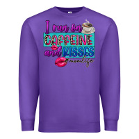 Purple I run on caffeine and kisses Premium Sweatshirt - FaDigitalArtStudio