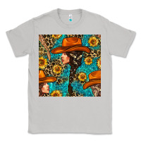 Moon Dust Western Girl Hair Clasp And Sunflower With Leopard And Glitter Seamles Classic Tee - BundleAndBundleShop