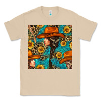 Mushroom Western Girl Hair Clasp And Sunflower With Leopard And Glitter Seamles Classic Tee - BundleAndBundleShop