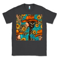 Smoke Western Girl Hair Clasp And Sunflower With Leopard And Glitter Seamles Classic Tee - BundleAndBundleShop