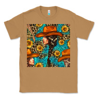 Toasted Coconut Western Girl Hair Clasp And Sunflower With Leopard And Glitter Seamles Classic Tee - BundleAndBundleShop