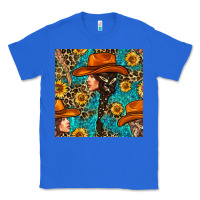 True Royal Western Girl Hair Clasp And Sunflower With Leopard And Glitter Seamles Classic Tee - BundleAndBundleShop