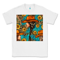 Western Girl Hair Clasp And Sunflower With Leopard And Glitter Seamles Classic Tee | Teevron