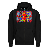 Black Autism brushstrokes Zipper Hoodie - CowGirlArtShop