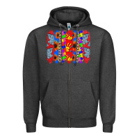 Charcoal Heather Autism brushstrokes Zipper Hoodie - CowGirlArtShop