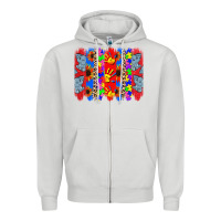 Dove Grey Autism brushstrokes Zipper Hoodie - CowGirlArtShop