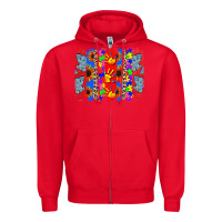 Red Autism brushstrokes Zipper Hoodie - CowGirlArtShop