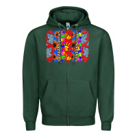 Sports Green Autism brushstrokes Zipper Hoodie - CowGirlArtShop
