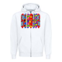 White Autism brushstrokes Zipper Hoodie - CowGirlArtShop