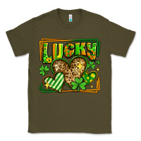 Army Green lucky st patricks day hearts Classic Tee - LillyAllenDesigns