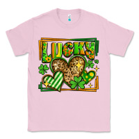 Bubblegum Pink lucky st patricks day hearts Classic Tee - LillyAllenDesigns
