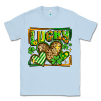 Dusty Blue lucky st patricks day hearts Classic Tee - LillyAllenDesigns