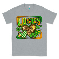 Heather Grey lucky st patricks day hearts Classic Tee - LillyAllenDesigns