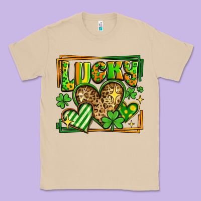 Lucky St Patricks Day Hearts Classic Tee Designed By Lillyallendesigns