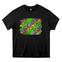 Black mardi gras fleur de lis background Heavy Core Tee - Jasminsmagicworld
