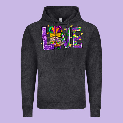 Mardi Gras Love With Gnome Vintage Hoodie Designed By Bundleandbundleshop