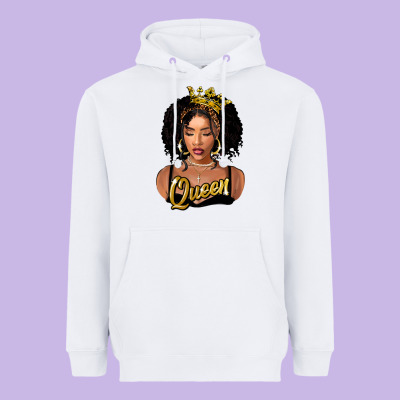 Black Queen Heavyweight Hoodie Designed By Fadigitalartstudio