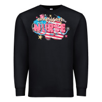 Black American Nurse Premium Sweatshirt - FaDigitalArtStudio