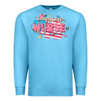 Ocean Blue American Nurse Premium Sweatshirt - FaDigitalArtStudio