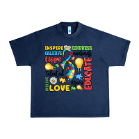 Navy name puzzle ribbon of inspiration Urban Heavy Tee - LillyAllenDesigns