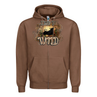 Chestnut Keep it wild western bull Zipper Hoodie - HowdyJamesFarm