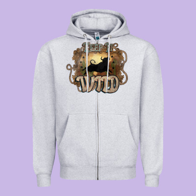 Keep It Wild Western Bull Zipper Hoodie Designed By Howdyjamesfarm