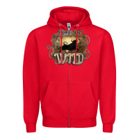 Red Keep it wild western bull Zipper Hoodie - HowdyJamesFarm
