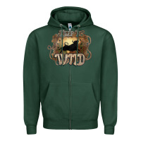 Sports Green Keep it wild western bull Zipper Hoodie - HowdyJamesFarm