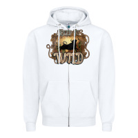 White Keep it wild western bull Zipper Hoodie - HowdyJamesFarm