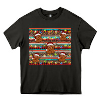 Asphalt christmas turquoise serape highland cow Heavy Core Tee - BarkalooDesign
