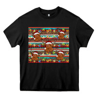 Black christmas turquoise serape highland cow Heavy Core Tee - BarkalooDesign