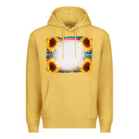Antique Gold Serape Bleached Sunflowers Leopard Background Premium Hoodie - CowCowDesign