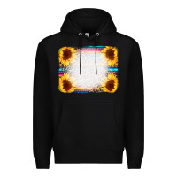 Black Serape Bleached Sunflowers Leopard Background Premium Hoodie - CowCowDesign