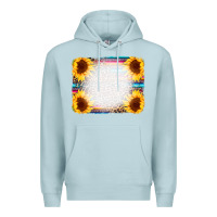 Blue Mist Serape Bleached Sunflowers Leopard Background Premium Hoodie - CowCowDesign