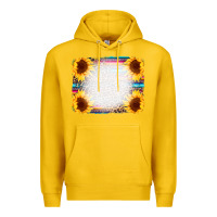 Lemon Serape Bleached Sunflowers Leopard Background Premium Hoodie - CowCowDesign