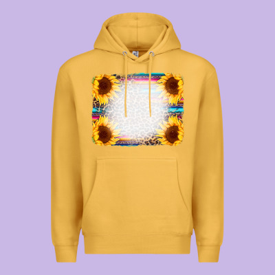 Serape Bleached Sunflowers Leopard Background Premium Hoodie Designed By Cowcowdesign