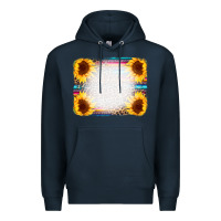 Navy Serape Bleached Sunflowers Leopard Background Premium Hoodie - CowCowDesign