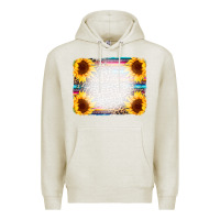 Oatmeal Heather Serape Bleached Sunflowers Leopard Background Premium Hoodie - CowCowDesign