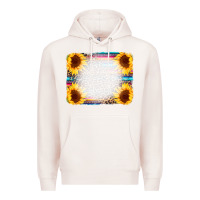 Pale Pink Serape Bleached Sunflowers Leopard Background Premium Hoodie - CowCowDesign