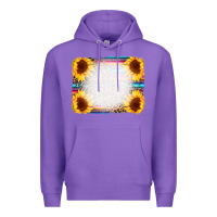 Purple Serape Bleached Sunflowers Leopard Background Premium Hoodie - CowCowDesign