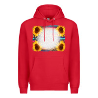 Red Serape Bleached Sunflowers Leopard Background Premium Hoodie - CowCowDesign