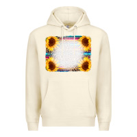 Sandshell Serape Bleached Sunflowers Leopard Background Premium Hoodie - CowCowDesign